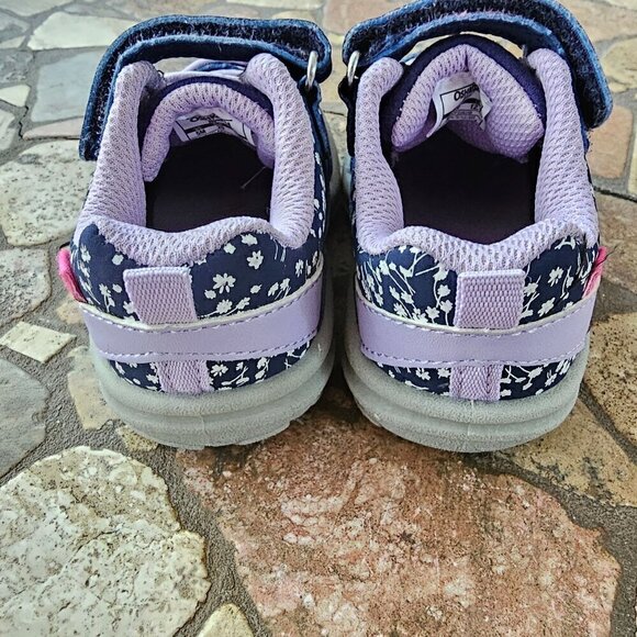 OshKosh B'gosh Toddler Girls' Everplay Sneakers, Purple With Flowers,  Size 5M - Picture 7 of 7
